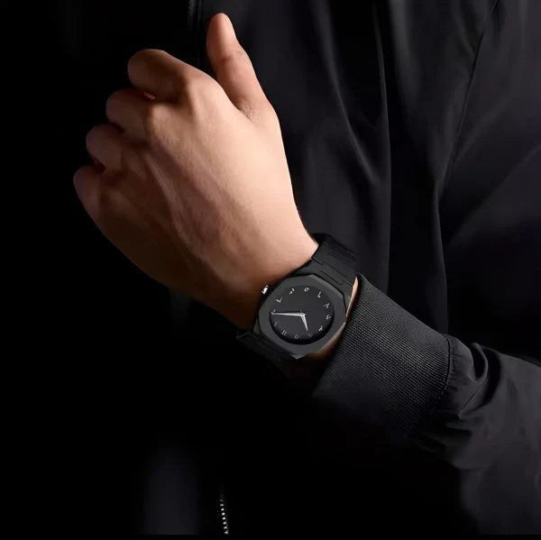 Aura Quartz Watch Black Lightweight Design Arabic Dial Black Aura Arabic Watch